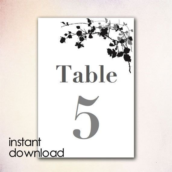 Table Number Template Word 18 Best Images About Diy Table Numbers Templates Instant