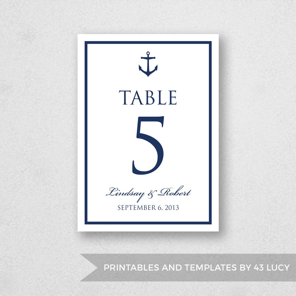Table Number Template Word Table Number Template Printable Instant Download for Word