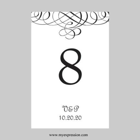 Table Number Template Word Wedding Table Number Card Template 4x6 Flat Black