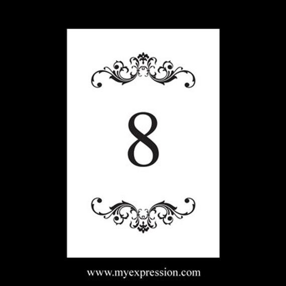 Table Number Template Word Wedding Table Number Card Template 4x6 Flat Vintage
