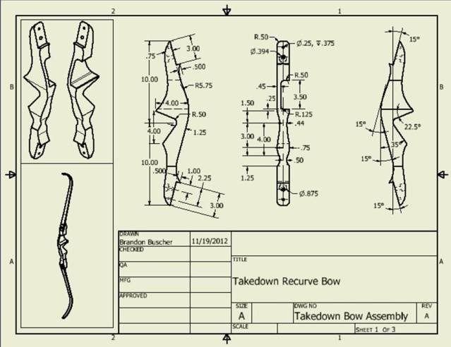 Takedown Bow Riser Template This Thread Shows How to Make A Takedown Bow with