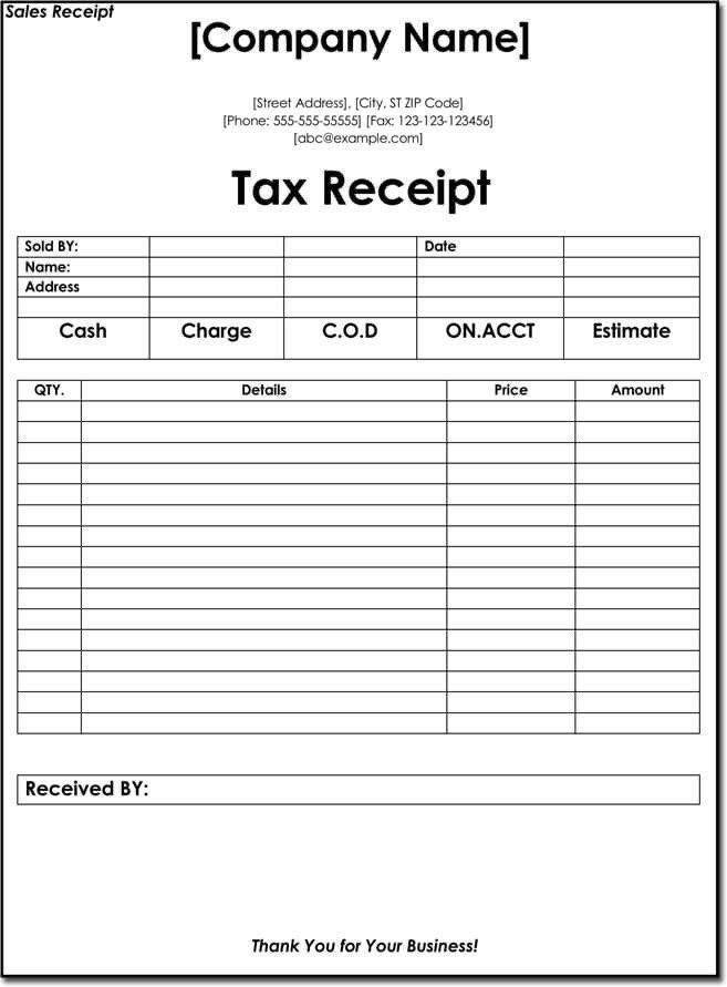Tax Donation form Template 10 Tax Receipt Templates Donation Tax In E Tax