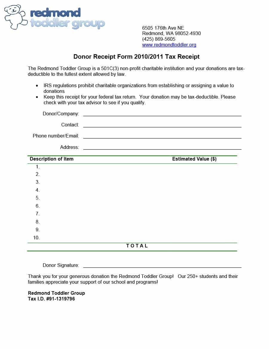 Tax Donation form Template 40 Donation Receipt Templates &amp; Letters [goodwill Non Profit]