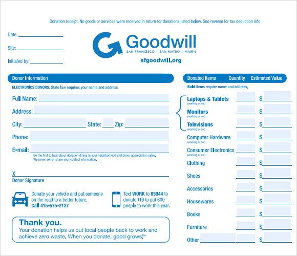 Tax Donation form Template 9 Donation Receipt Templates Free Samples Examples format