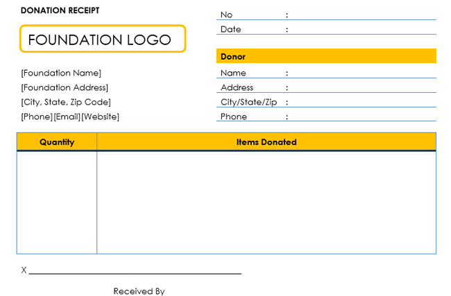 Tax Donation form Template Donation Receipt Template 12 Free Samples In Word and Excel