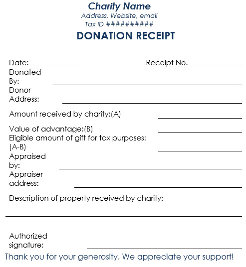 Tax Donation form Template Donation Receipt Template 12 Free Samples In Word and Excel