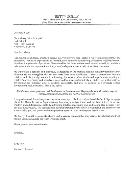 Teaching Cover Letter Template Education Cover Letter Examples
