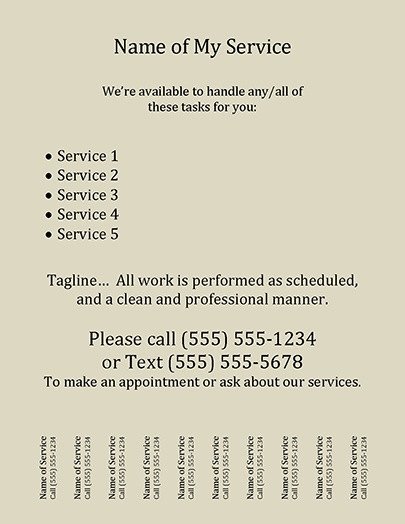 Tear Off Tab Flyer Template Tear F Flyer Template