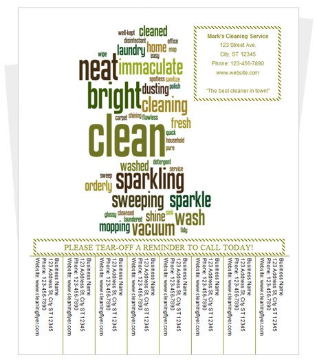 Tear Off Tab Flyer Template Tear Off Tabs Cleaning Flyer Template by Cleaningflyer