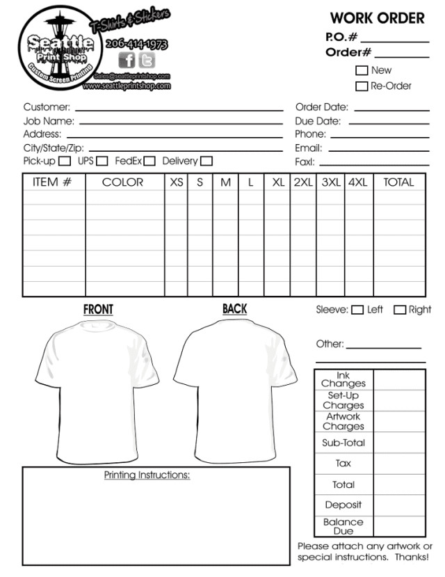 Tee Shirt order form Printable T Shirt order forms Templates Excel Template