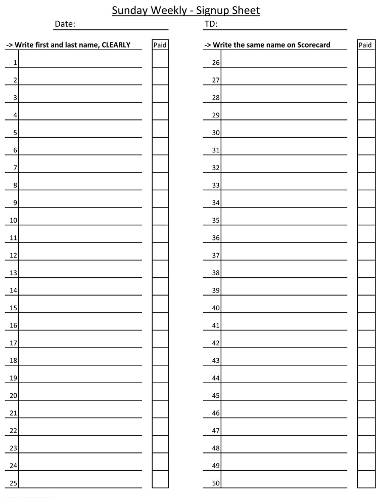 Template for Sign Up Sheet 9 Sign Up Sheet Templates to Make Your Own Sign Up Sheets