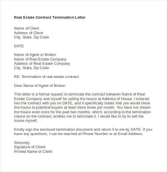 Termination Of Contract Letter 21 Contract Termination Letter Templates Pdf Doc