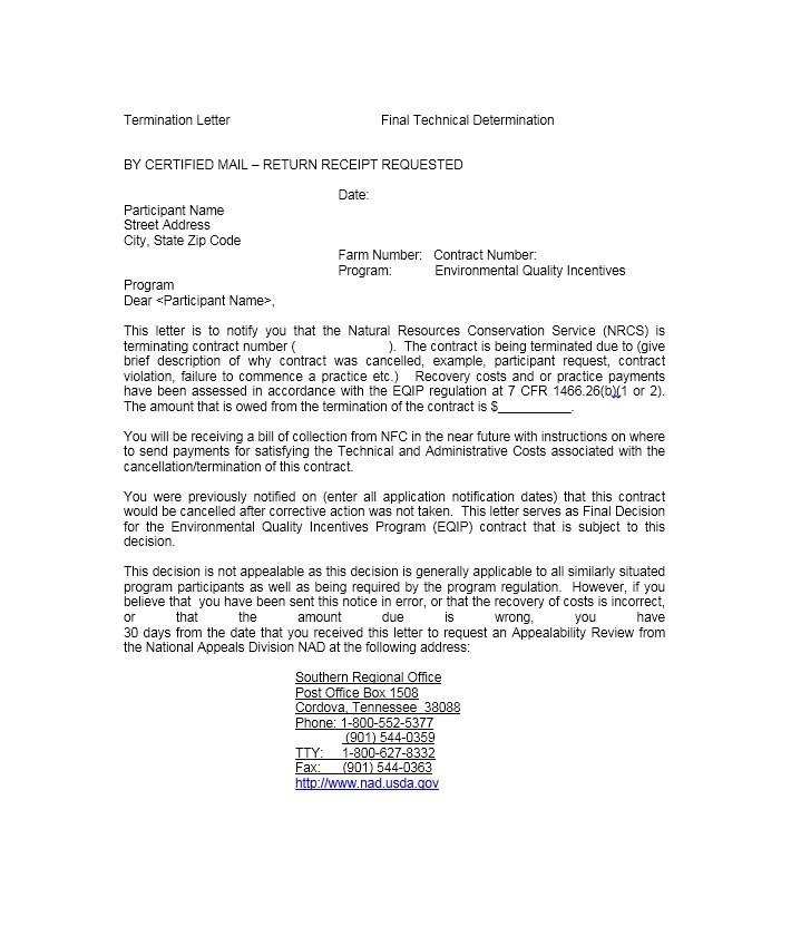 Termination Of Contract Letter 35 Perfect Termination Letter Samples [lease Employee