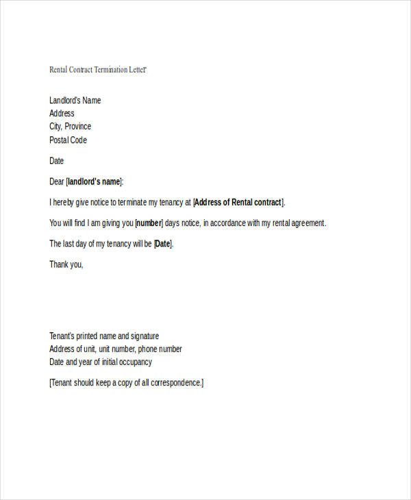 Termination Of Contract Letter 61 Termination Letter Examples &amp; Samples Pdf Doc