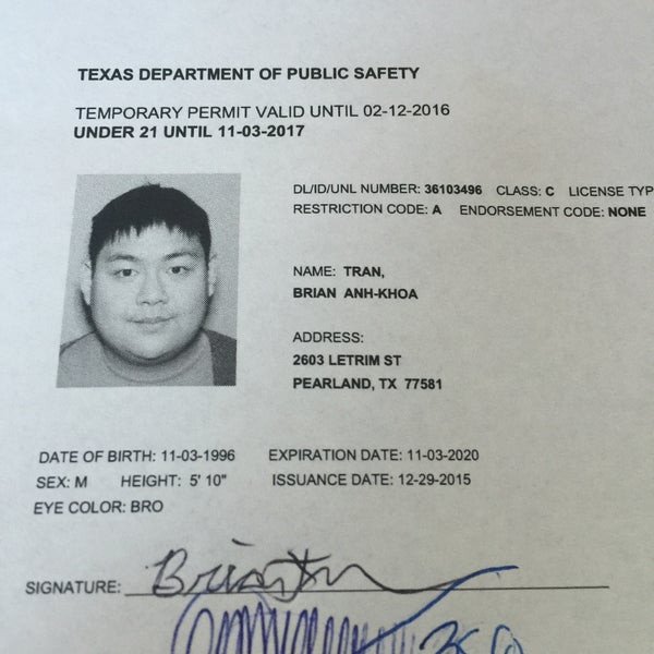 Texas Temporary Paper Id Fake S at Texas Department Public Safety southbelt