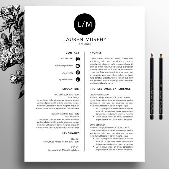 Textedit Resume Template Creative Resume Template Cv Template Cover Letter