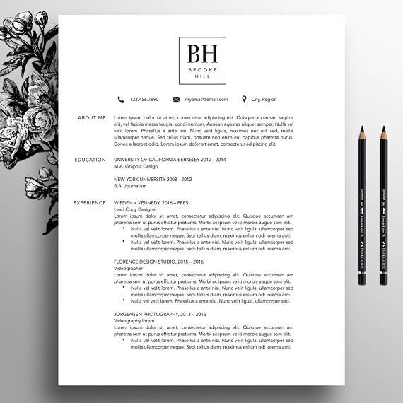 Textedit Resume Template Modern Resume Template Professional Cv Template Ms Word