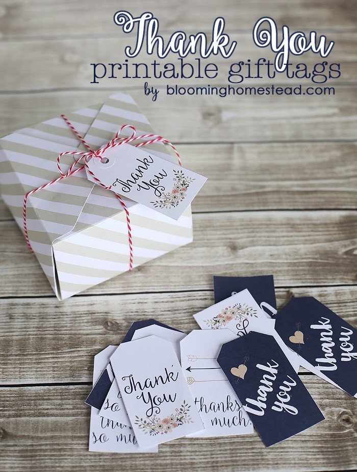 Thank You Printable Tags Thank You Gift Tags Blooming Homestead