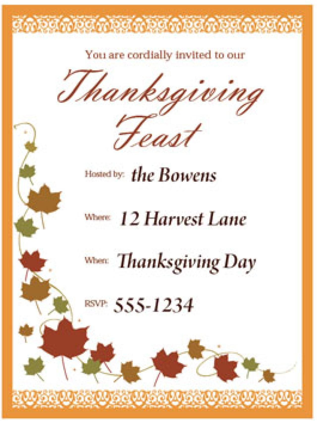 Thanksgiving Invitation Templates Free Word Free Thanksgiving Templates 31 Gift Tags Cards Crafts