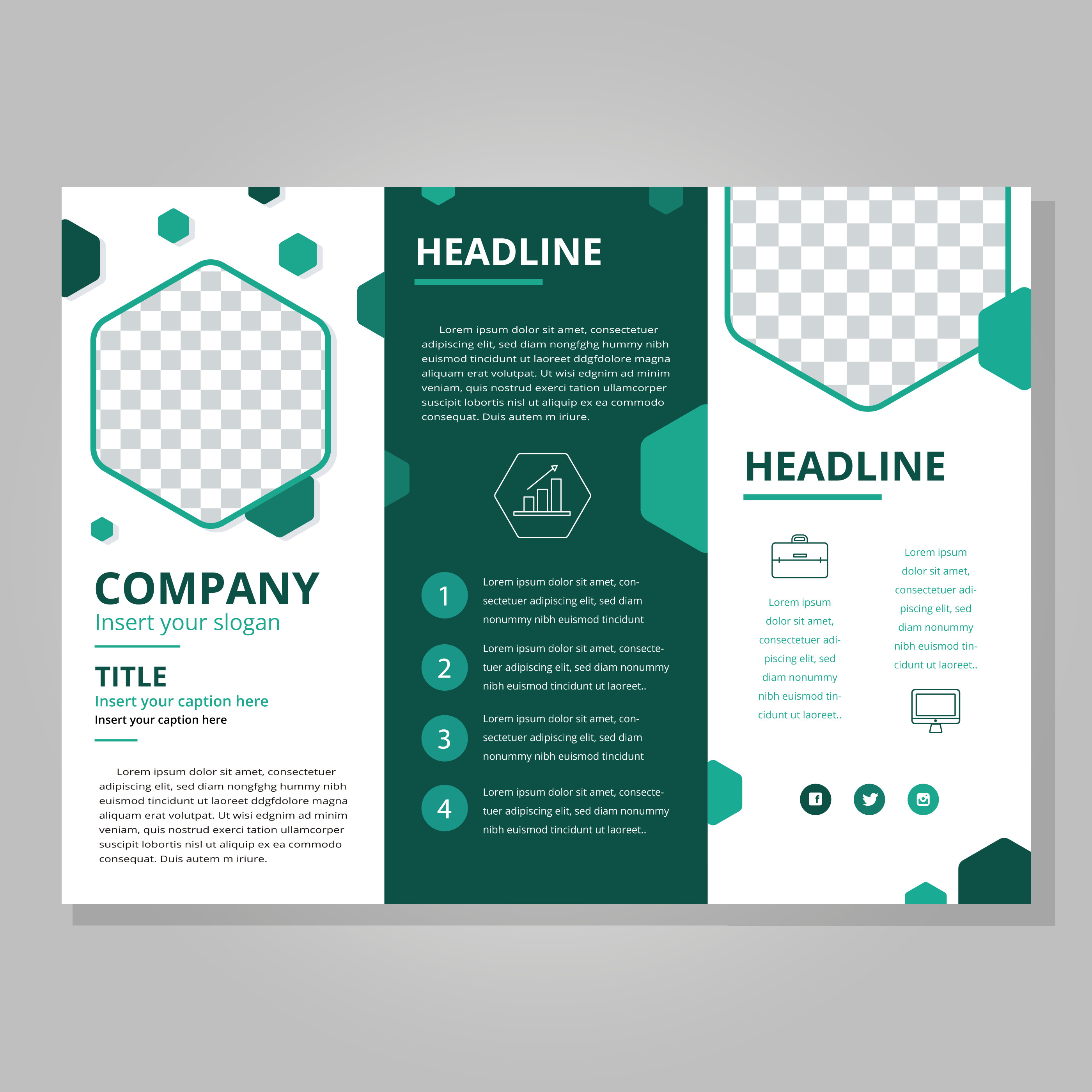 Three Fold Brochure Template Modern Tri Fold Brochure Template Download Free Vector