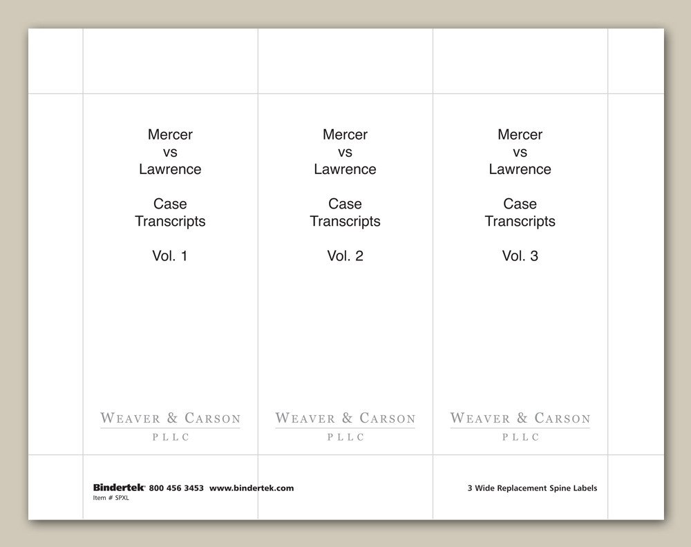 Three Ring Binder Spine Template Insertable Spine Labels for 4" Wide Binders