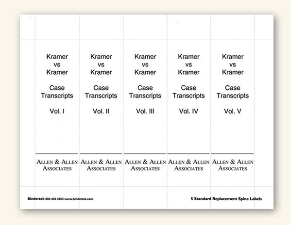 Three Ring Binder Spine Template Insertable Spine Labels for Standard 3" Binders