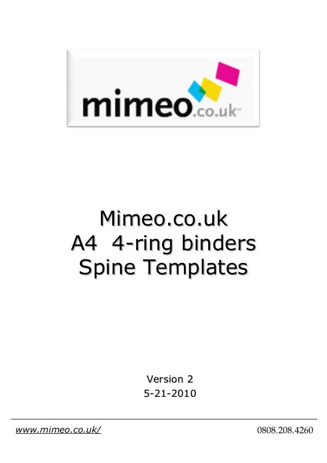 Three Ring Binder Spine Template Spine Templates for Your 4 Ring Binders