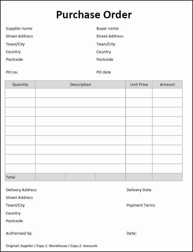 Ticket order form Template Word 5 Purchase order Templates Excel Pdf formats