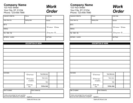Ticket order form Template Word 5 Work order Templates formats Examples In Word Excel