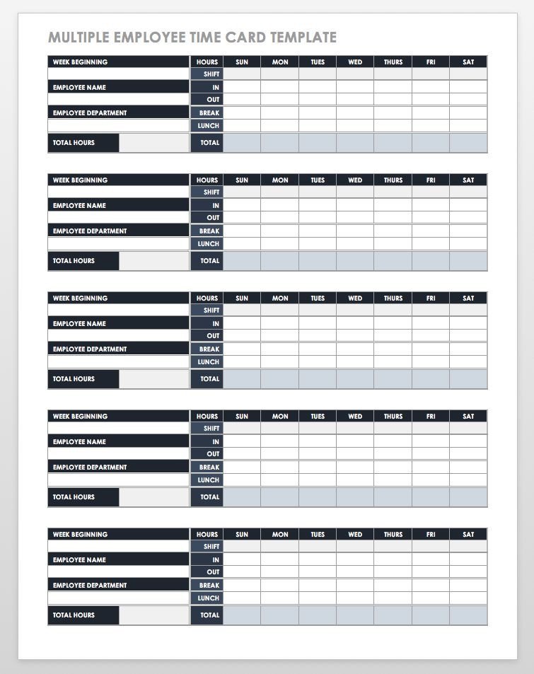 Time Card Template Free 17 Free Timesheet and Time Card Templates