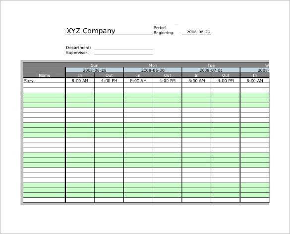 Time Card Template Free 7 Printable Time Card Templates Doc Excel Pdf