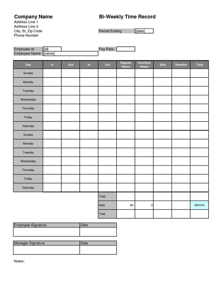 Time Card Template Free for Time Card Template Timesheets