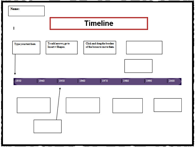 Timeline Template for Word Timeline Template