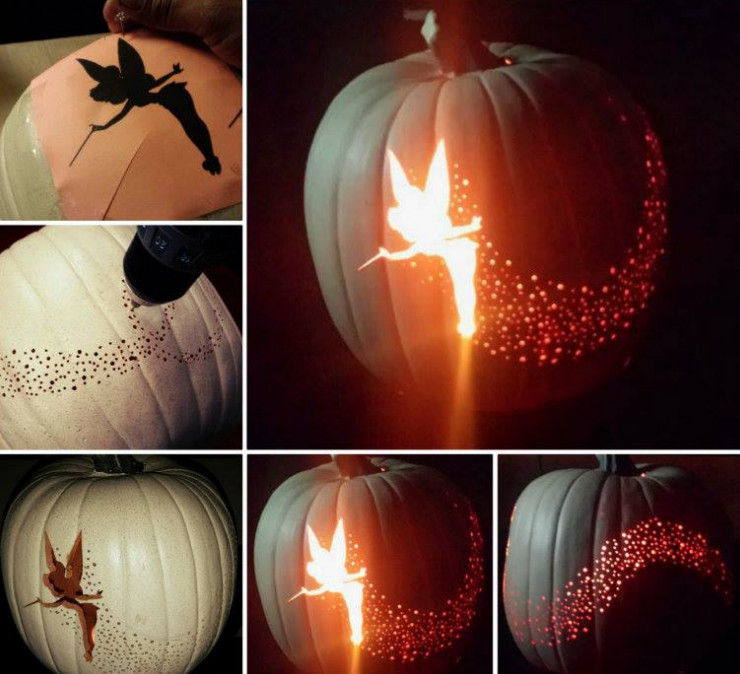 Tinkerbell Pumpkin Carving Patterns Wonderful Diy Halloween Tinkerbell Pumpkin with Template
