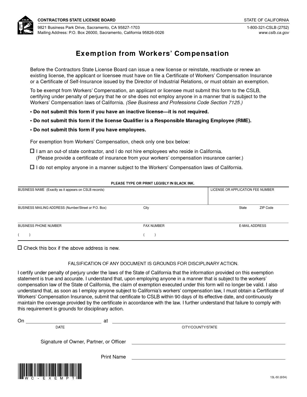 Tn Workers Comp Exemption form Tennessee Workers Pensation forms