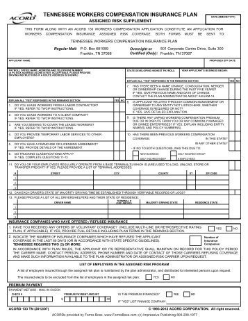 Tn Workers Comp Exemption form Workers Pensation Premium Indication form Architects