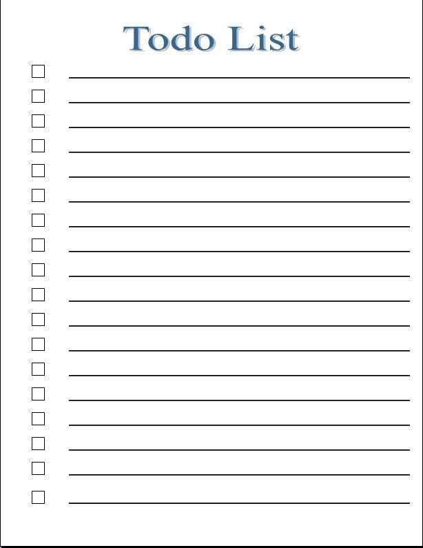 To Do List Template Word 7 Free to Do Task List Templates Excel Pdf formats