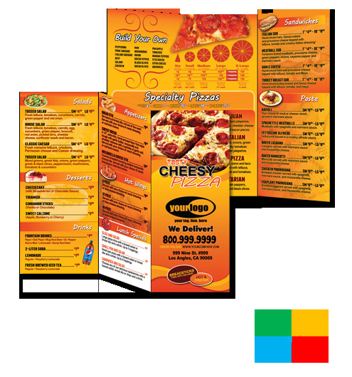 To Go Menu Template Pizza Print Templates Of Door Hangers to Go Menus Box