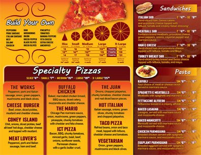 To Go Menu Template Pizza to Go Menu 8 5 X 11 Pizza0101 Uv Gloss