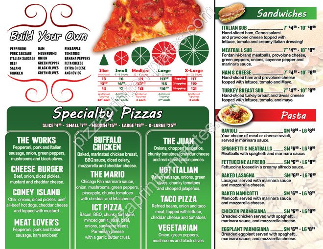 To Go Menu Template Pizza to Go Menus Red Style Design and Print Templates 8