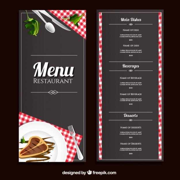 To Go Menu Template Restaurant Menu Template Vector