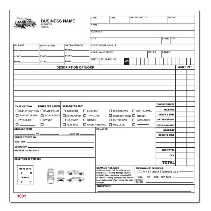 Tow Truck Receipt Template 8 Best towing Invoice Images On Pinterest