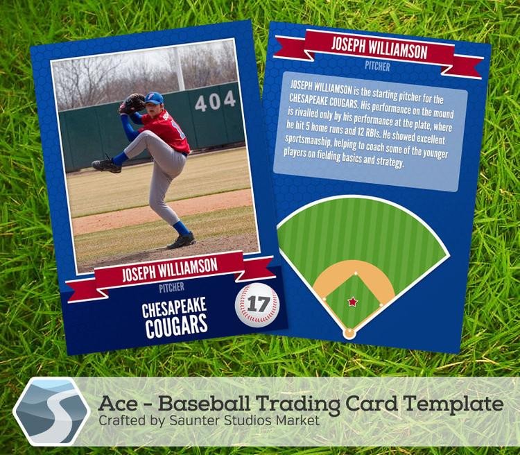 Trading Card Template Photoshop Ace Baseball Trading Card 2 5 X 3 5 Shop by