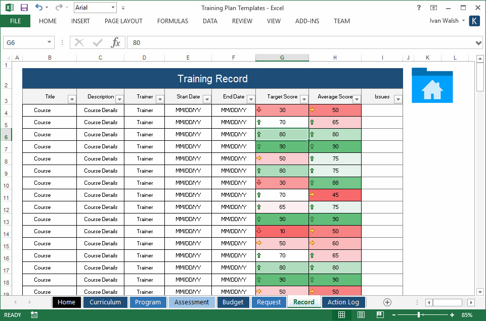 Training Plan Template Excel Training Plan Template – 20 Page Word &amp; 14 Excel forms