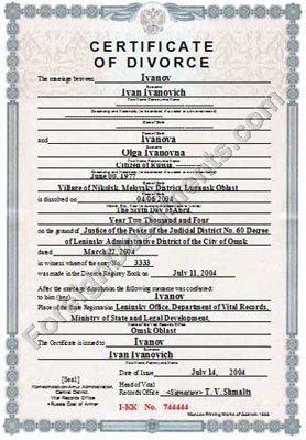 Translation Of Divorce Certificate Template Divorce Certificate Russia Certified Translation