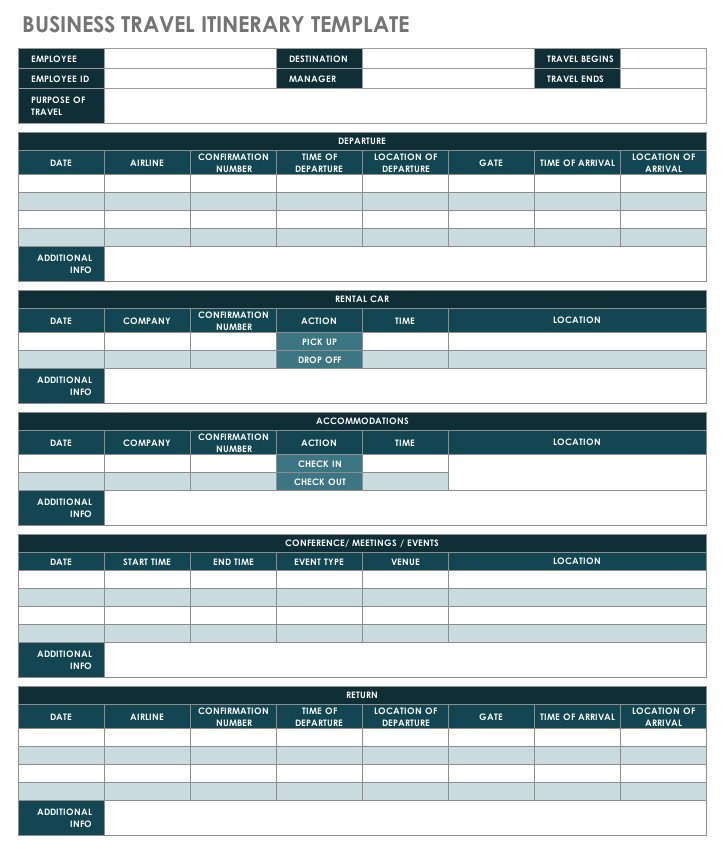 Travel Itinerary Template Google Docs Free Itinerary Templates