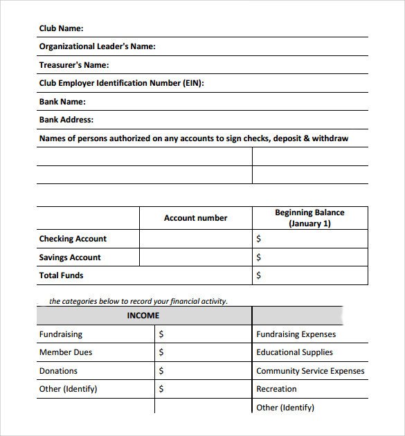 Treasurer Report Template Excel Sample Treasurer Report 16 Documents In Pdf Word