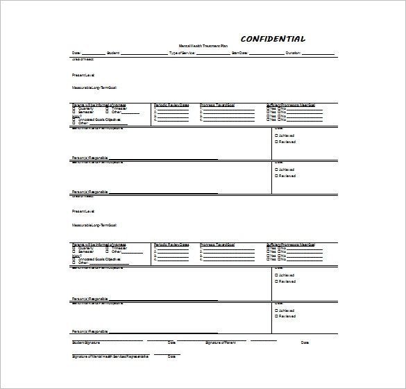 Treatment Plan Template Word 15 Treatment Plan Templates Sample Word Google Docs