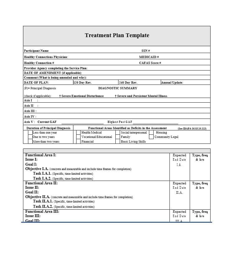 Treatment Plan Template Word 35 Treatment Plan Templates Mental Dental Chiropractic