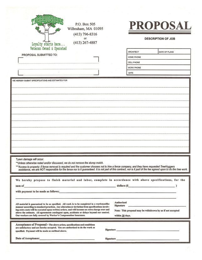 Tree Trimming Estimate Template 3 Part Proposal form for A Tree Removal Pany Tree Trimming Estimate Template 3 Part Proposal form for A Tree Removal Pany